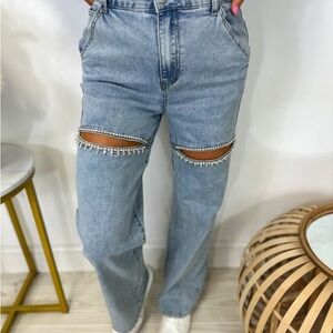 New with tags rhinestone cutout jeans by blue b